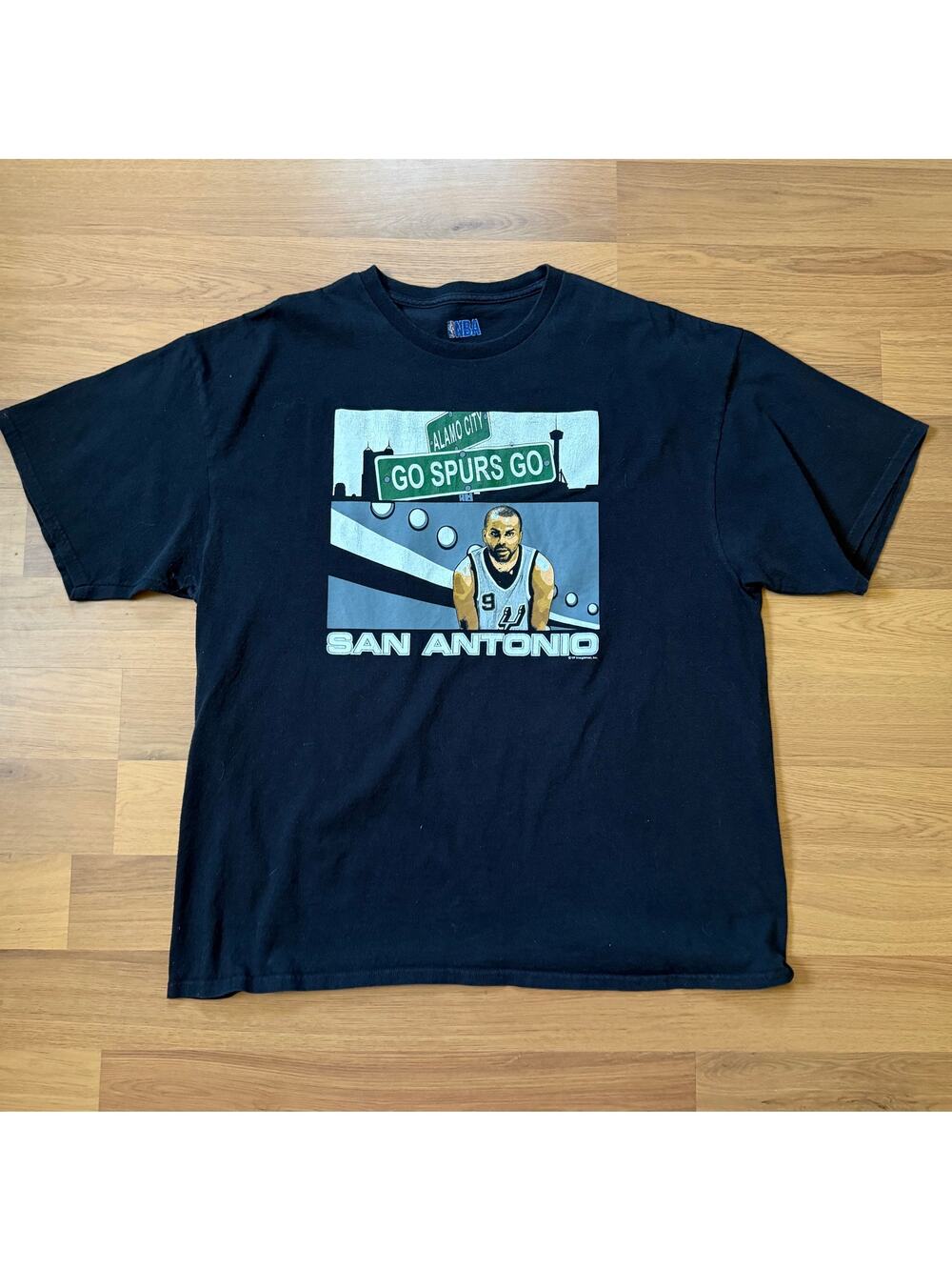 Men's San Antonio Spurs Tony Parker Go Spurs Go Black Basketball Shirt Sz 2XL